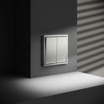 VLS020405 Проходной переключатель встраиваемый VOLTUM S70 двухклавишный с подсветкой 10А, (сталь) (ТМ Maytoni)