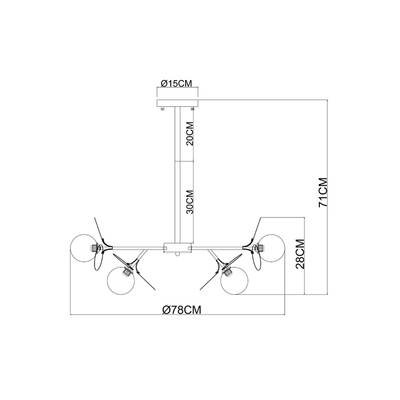 Люстра на штанге Arte Lamp PEACOCK A1369SP-10GY, 10хG9