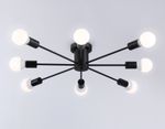 Потолочный светильник в стиле лофт TR80411/8 BK черный E27/8 max 60W D950*150