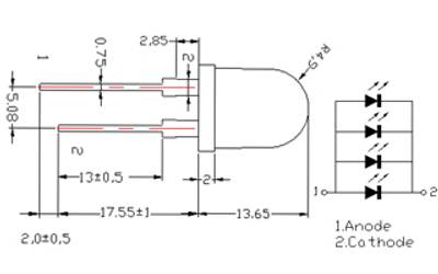 Светодиод ARL-10080UBC4-20 (Arlight, 10мм (круглый))