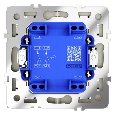 VLS020105 Выключатель встраиваемый VOLTUM S70 двухклавишный 10А, (сталь). (ТМ Maytoni)
