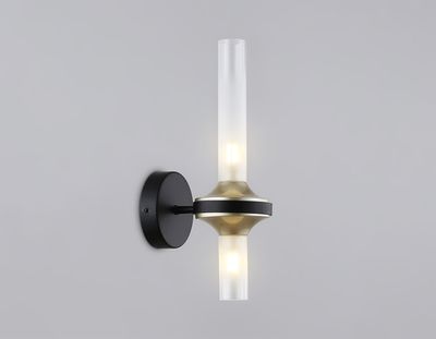 Светильник настенный LH55355/2 BK/CGD/CL черный/золото/прозрачный G9/2 max 30W 150*100*320