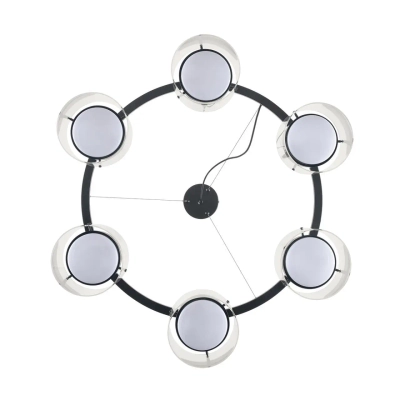 8232/6 COMFI LN26 230 черный/прозрачный, металл/стекло Светильник подвесной LED GX70 6*10W 220V NATALINA