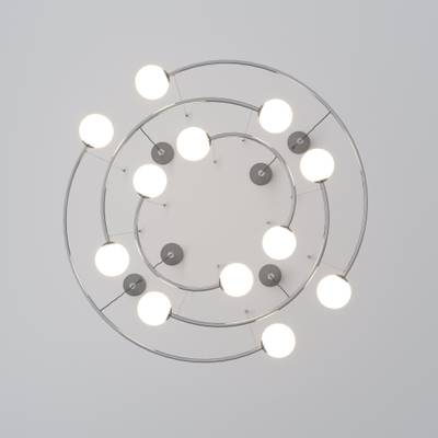 Подвесной светильник со стеклянными плафонами 360/12 хром
