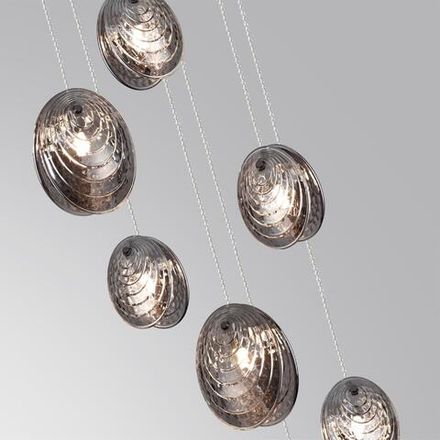 5038/7 MODERN ODL24 295 черный/дымчатый/металл/стекло Люстра каскадная G9 7*40W MUSSELS