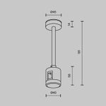 Крепление потолочное Short 138мм с прямым коннектором питания Flarity черный, TRA156C-IPCL1-B. TM Maytoni