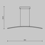Подвесной светильник Изгиб / Curve 2600-3500К 15Вт, MOD243PL-L18BSK. TM Maytoni
