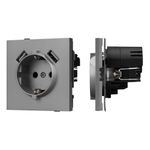Механизм розетки с USB зарядкой SCT-TENDO-MUAA-PL-GR (230V, 16A) (Arlight, -)