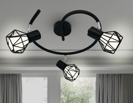 Настенно-потолочный спот в стиле лофт TR8624/3 BK/CH черный/хром E27*3 max 40W D330*175