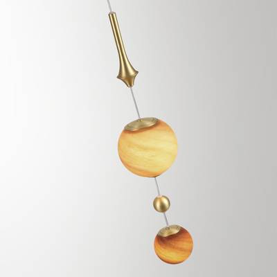 5457/5L MODERN ODL_EX26 светлая сатин.латунь/белый/бежевый/коричневый/металл/стекло Подвес LED x 5W 2500K CALLISTO