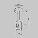 Крепление потолочное Short 78мм с вводом питания Flarity черный, TRA156C-B1-B. TM Maytoni