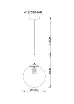 Подвесной светильник Arte Lamp VOLARE A1925SP-1AB, 1хE27