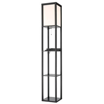 8093/1F COMFI LN26 460 черный/белый, дерево/текстиль Торшер Е27 1*60W 220V PRACTIC