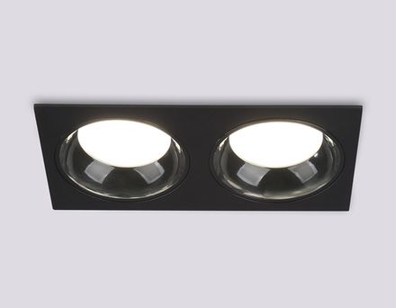 Светильник встраиваемый TN52344/2 SBK/GBK черный песок/черный глянец GX53 max 12W 220*115*25