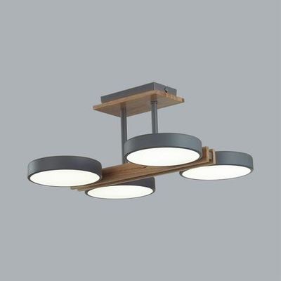8031/72CL LEDIO LN25 264 серый, дерево/металл/акрил Потолочный светильник LED 72W 3000/4000/6000К 220V PLATO