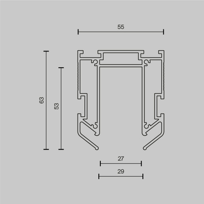 Профиль для монтажа Exility в натяжной ПВХ потолок, 2м, TRA034MP-212S(N). TM Maytoni