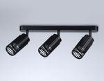 Настенно-потолочный  поворотный спот со сменной лампой  TN51690/3 BK черный GU10/3 260*60*180