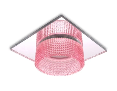 Встраиваемый точечный светильник TN356 CH/PI хром/розовый GU5.3+3W (LED COLD) 95*95*45
