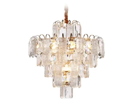 Подвесная люстра с хрусталем TR5233/12 SGD/CL/FR золото/прозрачный/белый матовый E27*12 max 40W D600*610