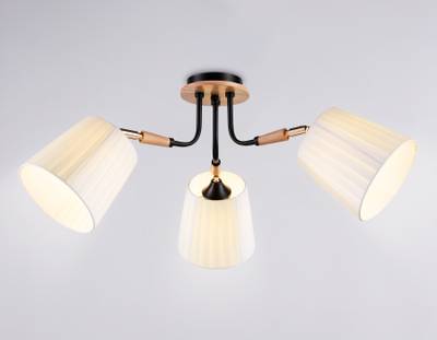 Светильник потолочный TR4731/3 BK/LWD черный/светлое дерево E27/3 max 40W D610*270