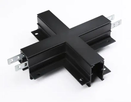 Коннектор х-образный для встраиваемого шинопровода Magnetic GL3358 BK черный 170*170*46,8