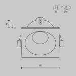 Встраиваемый светильник Зум / Zoom 1*GU10 10 Вт IP44, DL033-2-01W-1(N). TM Maytoni