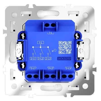VLS030102 Выключатель встраиваемый VOLTUM S70 трехклавишный 10А, (белый матовый). (ТМ Maytoni)