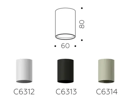 Корпус светильника накладной для насадок D60mm C6314 SGR серый песок D60*H80mm MR16 GU5.3