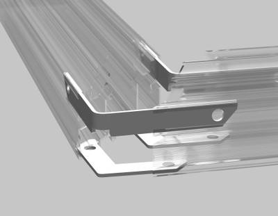 Комплект угловых вертикальных и горизонтальных соединителей 90° для шинопровода Magnetic standard 48V 10mm GL2015 AL алюминий 80*10*1.5 4 шт