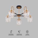 Умная потолочная люстра с хрусталем в стиле лофт 70090/5 черный