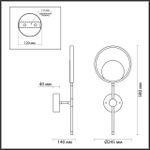 4322/15WL MIDCENT ODL22 345 металл/черный с бронзой Настенный светильник IP20 LED 15W 957Лм 3000K DENZEL