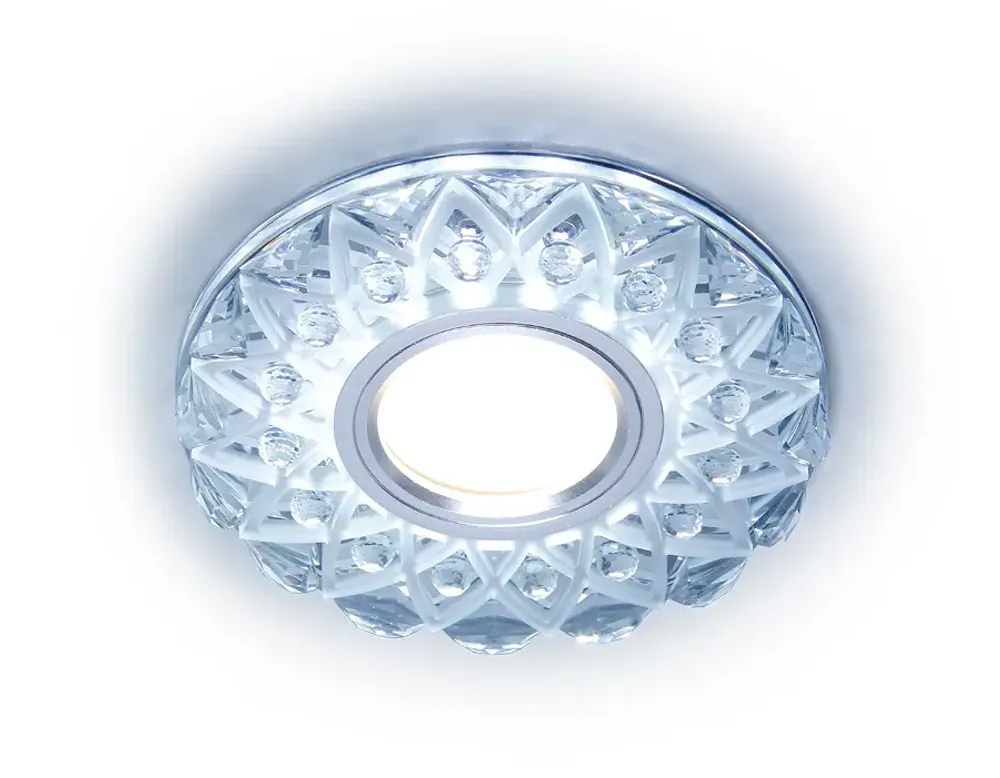 Встраиваемый точечный светильник с LED подсветкой S375 CL/FR прозрачный/матовый GU5.3+3W(LED WHITE) D120*25 Встраиваемый точечный светильник с LED подсветкой S375 CL/FR прозрачный/матовый GU5.3+3W(LED WHITE) D120*25