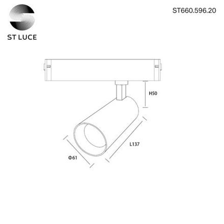 ST660.596.20 Светильник трековый Белый LED 1*20W 2700K-6000K 1 065Lm Ra&gt;90 36 IP20 D60xH140 220V