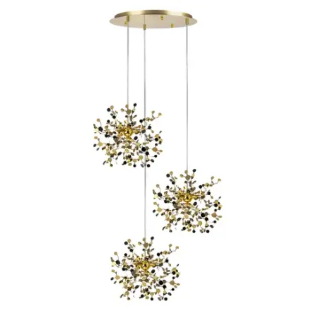 L3PR721132 Подвес тройной круглый EXTRA 3x3x5W(led) G9  (721132 - 3 + 572132 -1) ЗОЛОТО Lightstar