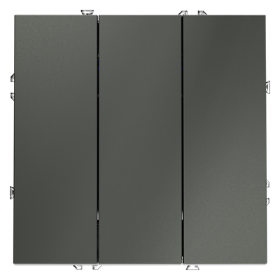 VLS030106 Выключатель встраиваемый VOLTUM S70 трехклавишный 10А, (титан) (ТМ Maytoni)