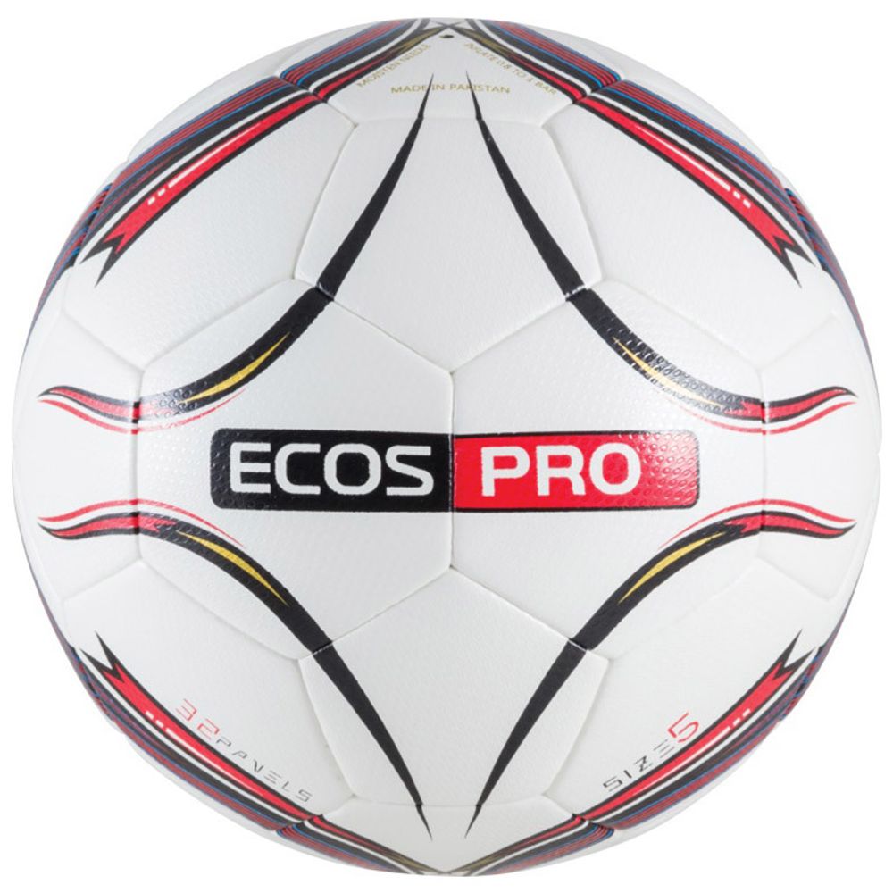 Мяч футбольный ECOS Pro Hybrid Embossed. Размер №5 Красный