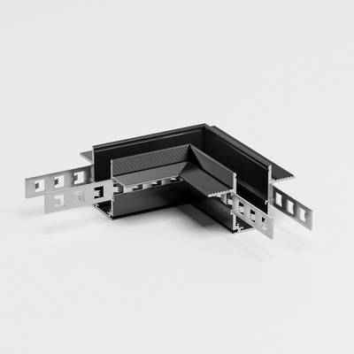 Slim Magnetic Коннектор угловой для встраиваемого шинопровода под ГКЛ 9,5мм черный 85214/00