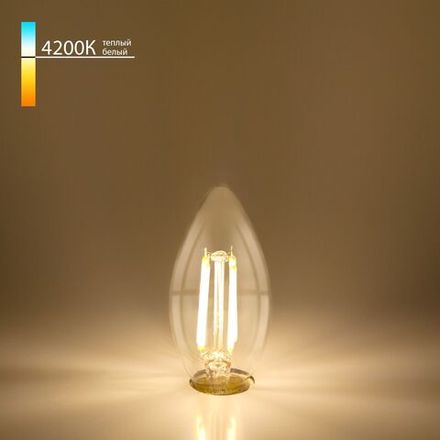 Филаментная светодиодная лампа "Свеча" С35 7W 4200K E14 (C35 прозрачный) BLE1412