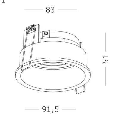 ST261.408.01 Св-к встр. Черный GU10 1*50W IP20 D91,5xH5,2 220V Без ламп
