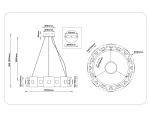 Светильник светодиодный подвесной LH31030 GR/SM серый/дымчатый 72W 3000K D700*150