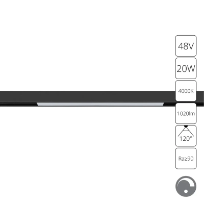 Магнитный трековый светильник Arte Lamp LINEA 0.1-10V A4683PL-1BK, 1хLED