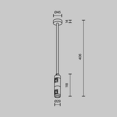 Крепление потолочное Medium двойное 300мм Flarity черный, TRA158C-D1-B. TM Maytoni