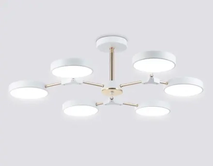 Светильник светодиодный подвесной FL516333/6 WH/FGD белый/золото 108W 3000-6000K D780*210 (без ПДУ)