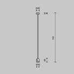 Крепление потолочное Long 700мм с прямым коннектором питания Flarity платина, TRA159C-IPC1-PT. TM Maytoni