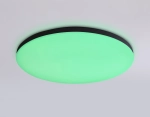 Потолочный светодиодный светильник с Wi-Fi Яндекс Алисой/Tuya/Smart Home/Alexa FZ2004 BK черный IP54 20W 3000K-6500K+RGB D300*55 (ПДУ ИК)