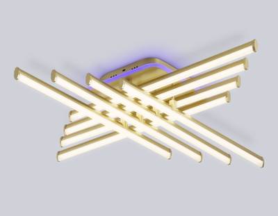 Светильник светодиодный потолочный FL6263 GD золото 115W 3000K-6400K+RGB 810*810*130 (ПДУ ИК)