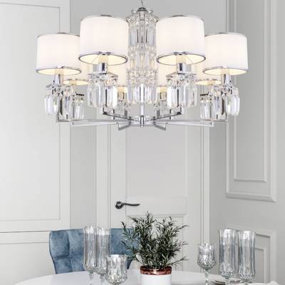 Подвесная люстра с абажурами 10099/8 хром, E14х8