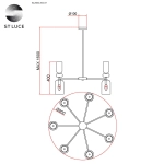 SL2000.202.07 Люстра потолочная ST-Luce Золотистый/Дымчатый E14 7*40W