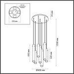 5061/32LA PENDANT ODL24 319 серебристый/дымчатый/металл/стекло Люстра каскадная LED 7*4W 3000K SHINY