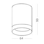 ST100.502.01 Светильник потолочный Белый GU10 1*7W IP20 D64xH99 220V Без ламп